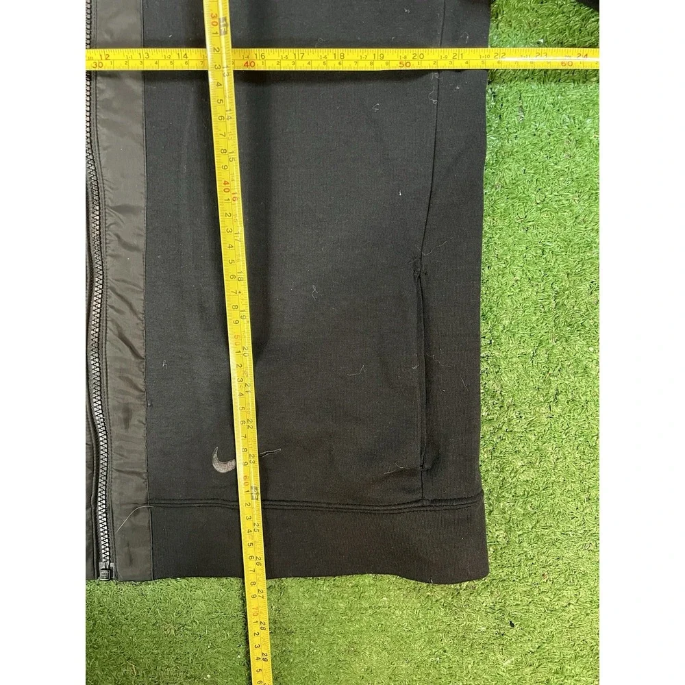 Nike Fleece Asymmetrical Full Zip Black Hybrid Hoodie Sweatshirt Size‎ XL Adult